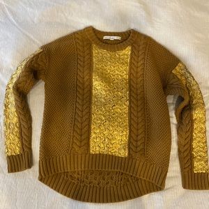 & Other Stories brown and gold cableknit sweater